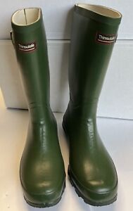 LL Bean Wellies Rubber Boots Women’s Sz 7 Dark Hunter Green Tall Pull On Rain