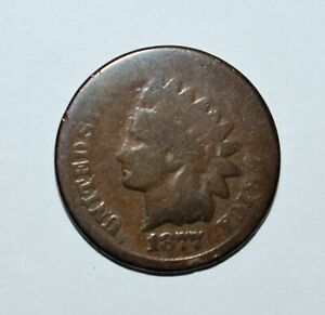 New ListingF9.  SCARCER KEY 1877 INDIAN HEAD CENT IN AS SHOWN CONDITION