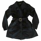 Alternative 100% Cotton Black Denim Belted Short Trench Coat Size L