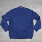 Polo Ralph Lauren Adult Blue Knit Crew Black Pony Sweater Mens 2XL Casual