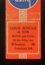 1930s Chicago Solvay Coke Louis Schulz & Son Coal Phone 338 Wheaton IL Du Page C