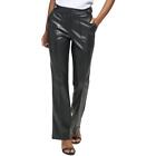 Calvin Klein Womens Faux Leather High Rise Slacks Flared Pants BHFO 3304
