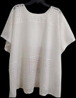 White Poncho Over Shoulder Cape Top One Size Light Weight Casual Cover Up