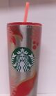 Starbucks Poinsettia Tumbler  Christmas Stainless Steel Cold Only 24 oz with lid