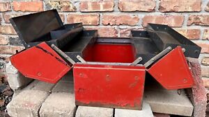 Vintage CRAFTSMAN #6536 Tombstone RED METAL TOOL BOX Cantilever Trays 18x13x10