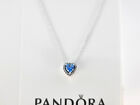 New Pandora Blue Elevated Heart Necklace # 398425NCB - 45cm - 17.7 inch