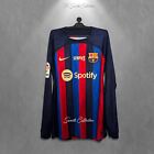 Barcelona 2022/23 Home Official Shirt Long Sleeve Gerardi Pique Sempr3 Jersey M