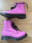 Womens Dr Doc Martens 1460 Smooth Leather Lace-up Boots Hot Pink Size 6