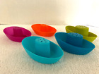 BOON Colorful Stackable Floating Boats 5 Multi-Color BPA Free Bathtub Toys