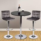 Bar Table Set of 3 Adjustable Round Table & 2 Swivel Pub Stools for Home Kitchen
