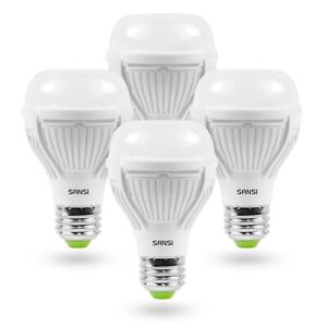 SANSI 100W Equivalent A19 LED Light Bulb 5000K 13W Efficient 1600 lm LED Lamp x4