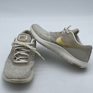 Nike Flex Contact Women’s Size 8 Beige Gold Running Training Athletic Shoes