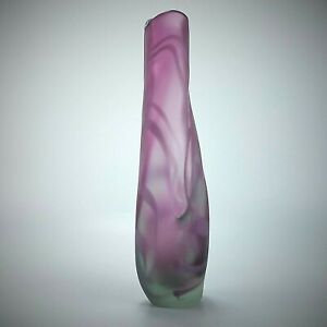 Art Glass Vase SEATTLE Studio PILCHUCK SCHOOL E.T.S.1988 Purple Swirl 16