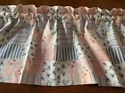 Cottage, Country Patchwork Style Valance with Cherries, Blue Flowers, Stripes.