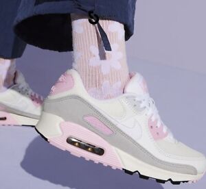 Nike Air Max 90 White Pink Women's Sizes Shoes Sneakers FN7489-100
