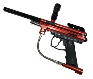 SHARP Red Java Spyder Compact Semi Auto Paintball Gun and Barrel WORKS GREAT