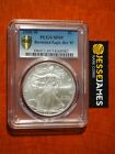 2008 W BURNISHED SILVER EAGLE PCGS SP69 REVERSE OF 2007 GOLD SHIELD LABEL