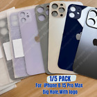 Back Glass Replacement Big Hole For iPhone 11 12 13 14 15 Pro XR Rear Cover Lot