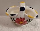 New ListingHand Painted Pottery Basket Vase Small 2.5