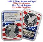 2023 W Proof $1 Silver American Eagle NGC PF70 Ultra Cameo FDOR Flag Core
