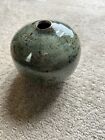 Vintage Hand Thrown Art Pottery Ball Globe Orb Shaped Bud Vase Studio Crafted 4”