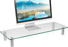 Rectangular Tempered Glass Monitor Riser Desktop Stand Height Adjustable Table T