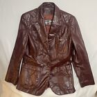 Vintage Etienne Aigner Women's Oxblood Burgundy Jacket Genuine Leather READ