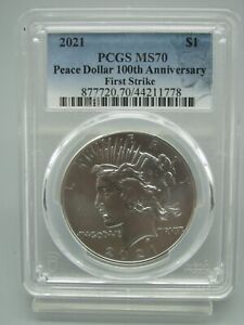 2021 100th Anniversary Silver Peace Dollar PCGS MS 70 First Strike