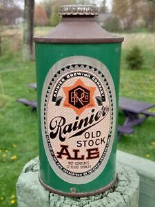 Rainier Old Stock Ale cone top can 1941