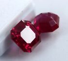 Natural 20 Ct Ruby Red Square Cut CERTIFIED Loose Gemstone  AA+ Pair