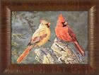 WHISPERING PINES - CARDINALS by Terry Doughty 12x15 Song Birds Bird FRAMED ART