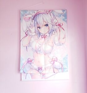 Anime Girl Wall Scroll Tapestry B2 Size Bunny (Brand New Without Poles & String)