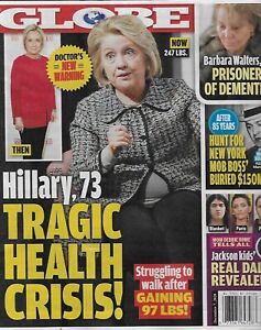 Globe Magazine Hillary Clinton Barbara Walters Michael Jackson Phil Collins