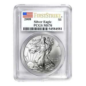 New Listing2008 $1 American Silver Eagle MS70 PCGS - First Strike