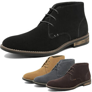Men's Suede Leather Chukka Desert Boots Ankle Bootie Lace Up Dress Oxfords Shoes
