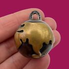 Large Vintage STERLING Peace On Earth Harmony Jingle Bell Pendant 925 Mexico