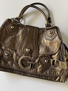 Vintage GUESS Shoulder Bag Tan & Brown Logo Handbag