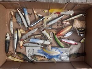 Used Fishing Lure Lot.  Plugs spoons plastics.  Striped Bass, Largemouth, Snook