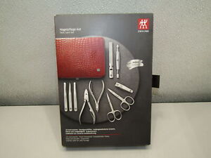 New ListingZwilling 10 Piece Nail Care Set Red Leather Frame Case