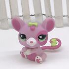 Littlest Pet Shop LPS # 2206 Rat  Pink Green Eyes and Green Bows