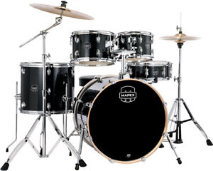 Mapex Venus 5-Piece Rock Complete Drum Kit, Black Galaxy Sparkle w/ Cymbals and