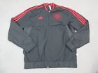Manchester United Jacket Mens Large Black Full Zip Logo Soccer Futbol EPL Adidas