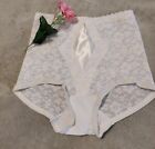 Vintage Macbess White Satin Lace Panty Girdle Brief Size 1X