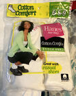 New Vintage 2001 Hanes Her Way Stitch Ankle  Socks 6 Pair Pack Size 5-9 White