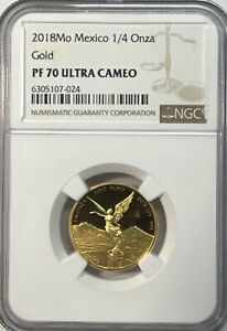2018 Mo Mexico 1/4 Onza Proof Gold Libertad NGC PF 70 Ultra Cameo