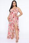 Fashion Nova Womens Exciting Moment Floral Maxi Sexy Dress Ruched  2XL