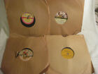 Lot of 4 Vintage Childrens & Christmas  78 RPM  Records With sleeves