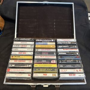 Lot of 30 Rock Pop Rock Cassette Tapes With Vintage Case FREE SHIPPING