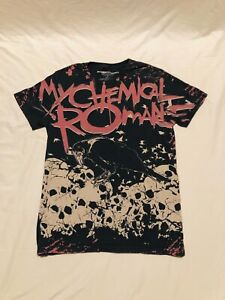 My Chemical Romance 2018 Band T-Shirt Black Size M All Over Print Crow Skulls