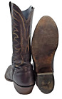 Nocona Cowboy Western Rodeo Boots Dark Brown Leather Sz 10.5 D Wide #4003 Vtg